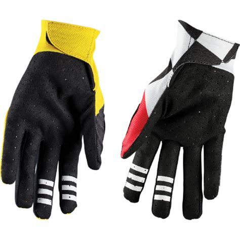 Guantes Thor Hallman Mainstay Negro Blanco Amarillo Rojo Berm Dez