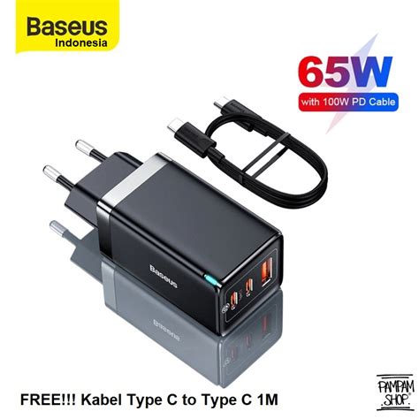 Jual Baseus Original Gan Pro W Charger Adaptor A Dual Type C Usb