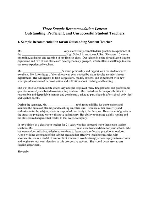 Sample Letter Of Recommendation For Teachers Templates At