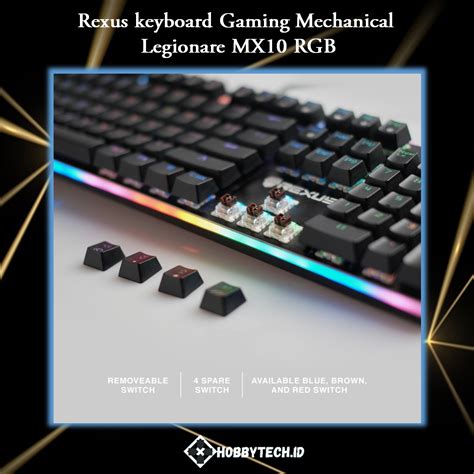 Rexus Keyboard Gaming Mechanical Legionare MX10 RGB Brown Switch Pgmall