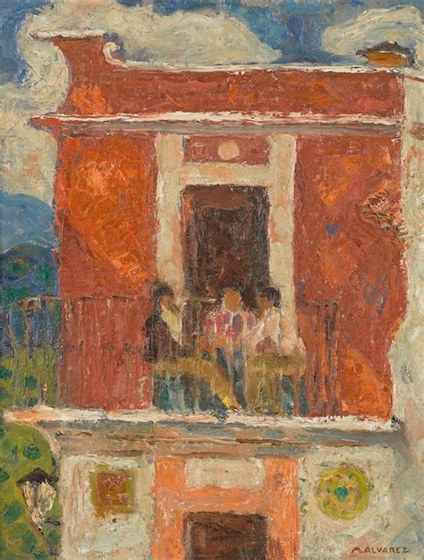 Bonhams Mabel Alvarez 1891 1985 Three Figures On A Balcony 20 X