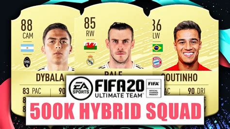 THIS IS INSANE 500 000 COIN 500K HYBRID SQUAD BUILDER FIFA 20