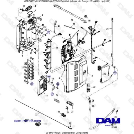 Mercury 225 Verado 2B144123 Electrical Box Components DAM Marine