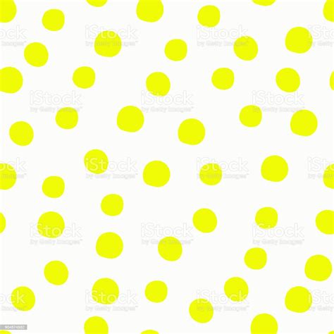 yellow ballss seamless pattern   white background stock illustration