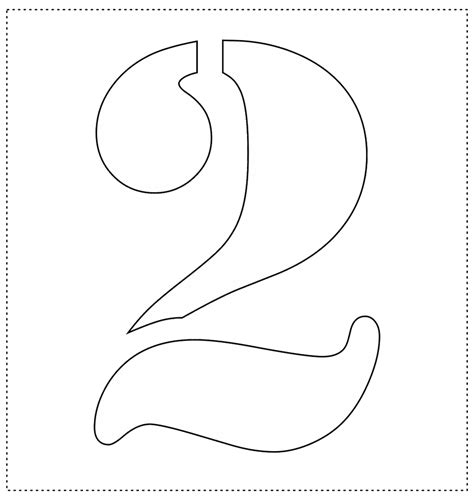 Número 2 Para Imprimir Grande - Molde número 2 grande para imprimir, copiar e recortar - Artesanato ...