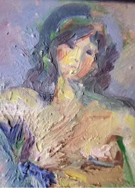 TABLEAU HUILE PORTRAIT femme nu féminin Impressionniste XXème EUR 250