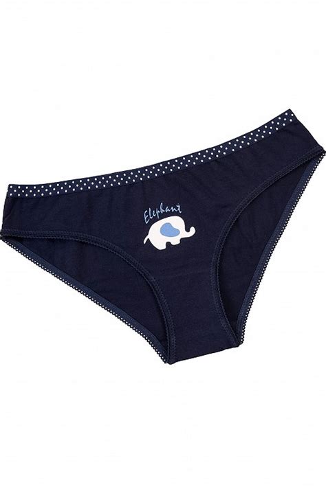 Женские трусы слипы со слоником 6578048 синий купить оптом в HappyWear.ru