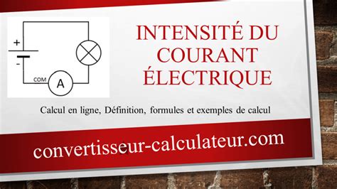 Calcul De Lintensité Du Courant électrique En Ligne N°1