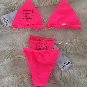 Oh Polly Swim Oh Polly Skinny Dipping Clear Strap Pink Bikini