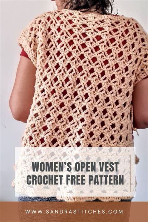 Womens Open Vest Crochet Free Pattern Easy Crochet Pattern Beginners Crochet Em 2024