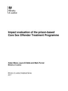 Impact Evaluation Of The Prison Based Core Sex Offender Impact