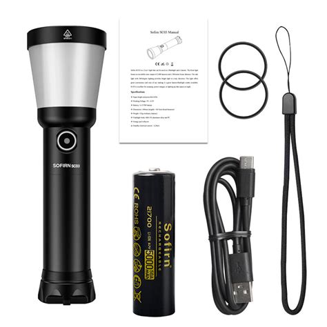 Sofirn SC03 Camping Light 2-in-1 2000LM Powerful Flashlight USB C ...