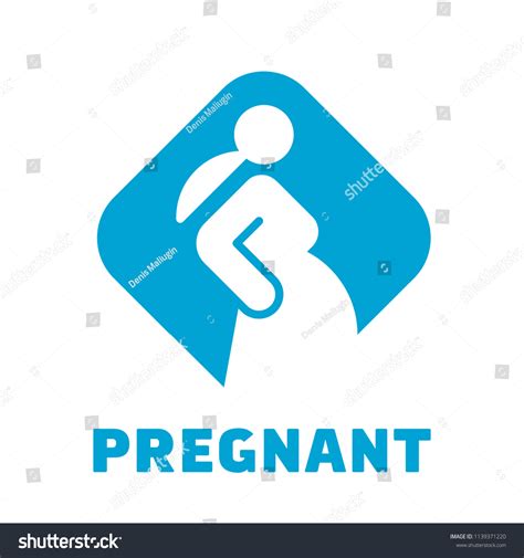 Pregnant Women Sign Pregnancy Symbol Blue Stock Vector (Royalty Free