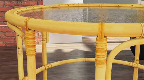 Vintage Round Bamboo Coffee Table 3D Model $39 - .3ds .blend .c4d .fbx ...