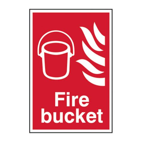 Centurion Fire Bucket Sign Self Adhesive Semi Rigid Pvc 200mm X