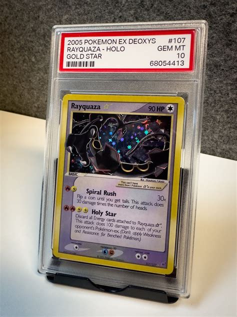 Rayquaza Gold Star Ex Deoxys Graded Slab Holo Single Pokemon Card Proxy