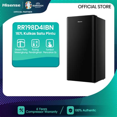 Promo Hisense Kulkas 1 Pintu 157L Lemari Es Refrigerator RR198D4IBN