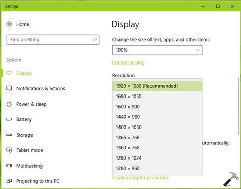 How To Change Screen Resolution In Windows