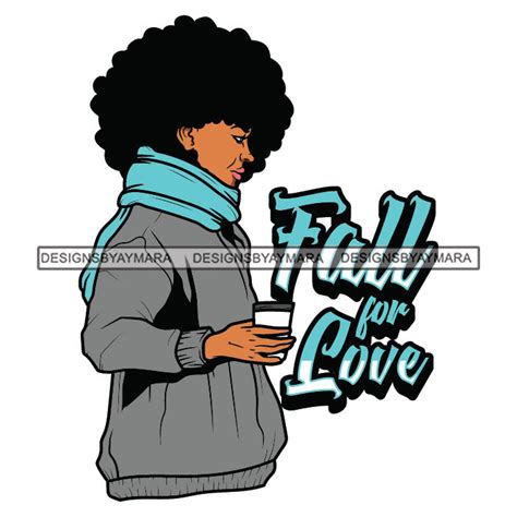 Fall For Love Standing Woman Holding Coffee Cup Wearing Winter Jacket Designsbyaymara