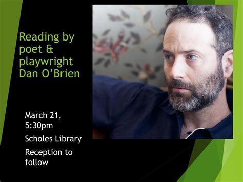 Reading By Poet And Playwright Dan Obrien March 2024 Au Events