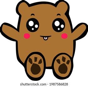 Cute Cartoon Sketchcute Bear Transparent Background Stock Vector ...