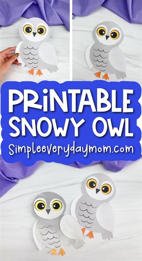 Snowy Owl Printable Craft For Kids [Freebie] | Owl printables, Snowy ...