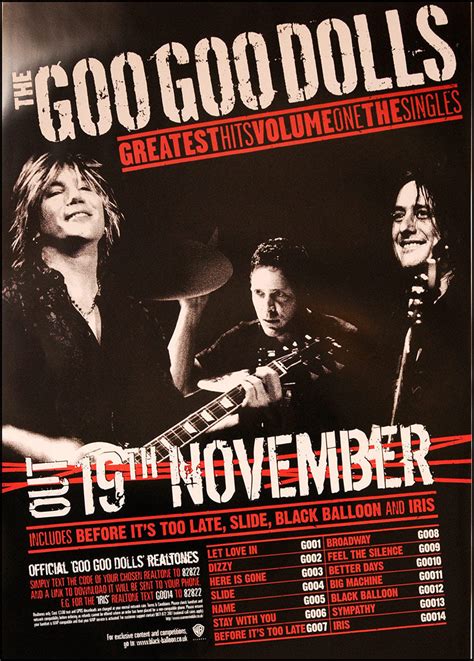 Original Goo Goo Dolls Poster For Their Greatest Hits Original Poster Shop