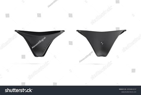 Blank Black Woman Bikini Swimming Trunks Stock Illustration