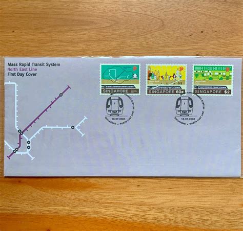 Singapore 2003 MRT North East Line stamp issue - map, train & control ...