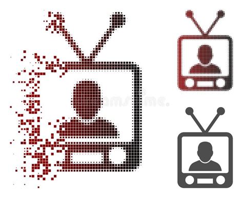 Icono De Semitono Punteado Disperso De Las Noticias De La TV