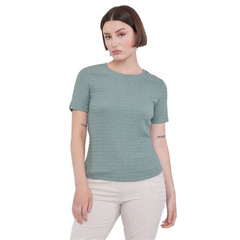 Ripley Polera Mujer Textura Poli Ster Reciclado Verde Agua