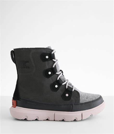 Sorel Explorer™ Joan Ii Leather Boot Womens Shoes In Jet Vapor Buckle