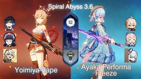 Yoimiya Vape Ayaka Performa Freeze Genshin Impact Abyss 3 6 Floor