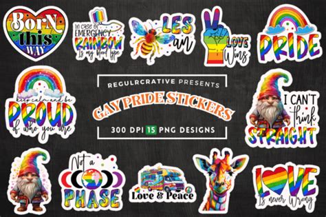 Gay Pride Stickers Bundle Graphic By Regulrcrative Creative Fabrica