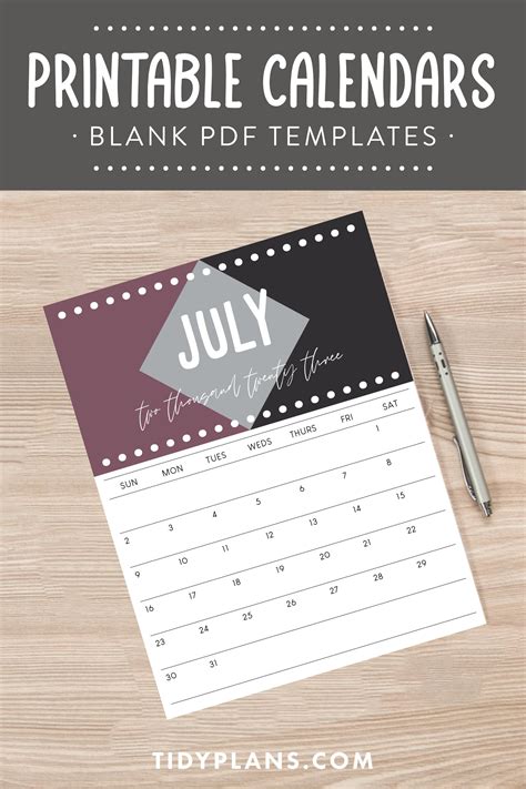 Printable 2023 Calendar · Tidy Plans