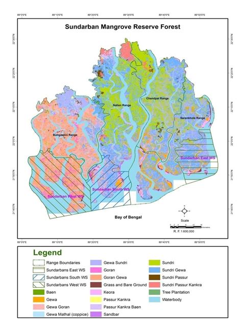 Vegetation map of Sundarban Reserve Forest showing three Wildlife ...