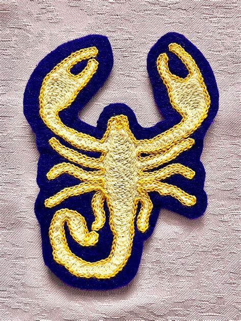 Scorpion Patch Chainstitch Embroidery Etsy