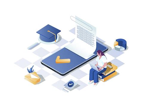 Premium Vector | Learning management system concept 3d isometric web ... 