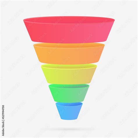 3D Conversion Sales Funnel vector icon. Consumer-focused purchase ...