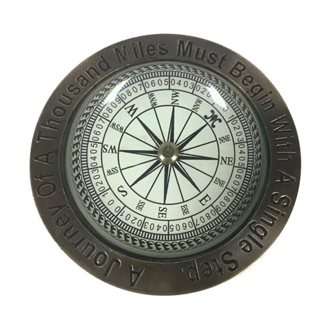 4″ Solid Antiqued Brass Nautical Paperweight Compass Madison Bay Company