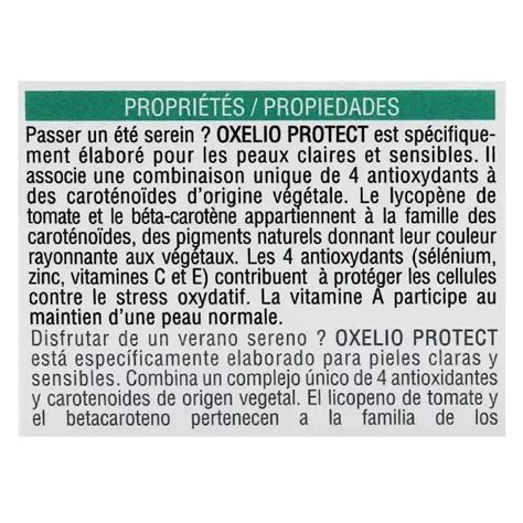 Oxelio Protect 60 capsules - Solar and Tanning - Dietary Supplements ...
