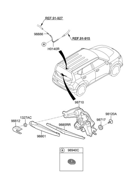 K Genuine Kia Rear Windshield Wiper Blade Assembly