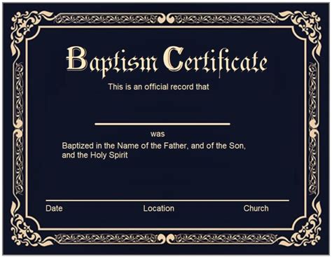 Baptism Certificate Template Free Word Excel Templates