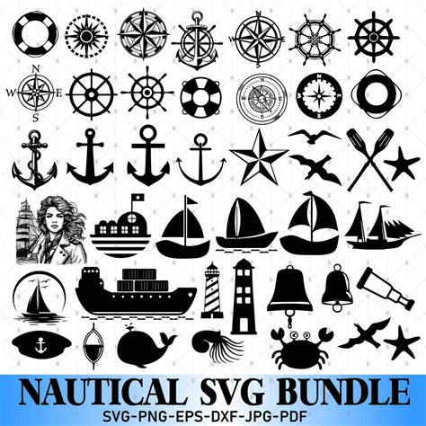 Nautical Svg Bundle Nautical Cut Files For Cricut Captain Hat Svg