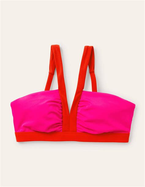 Corsica Bikini Top Neon Pink Colourblock Boden Us