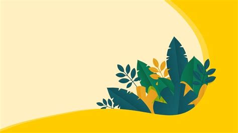 Premium Vector | Yellow background with nature ornament