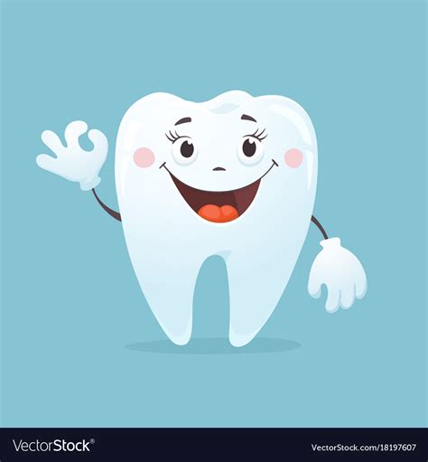 Cartoon tooth smiling Royalty Free Vector Image