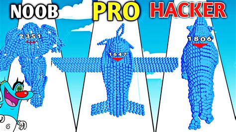 Noob Vs Pro Vs Hacker In Pixel Battle Game With Oggy And Jack