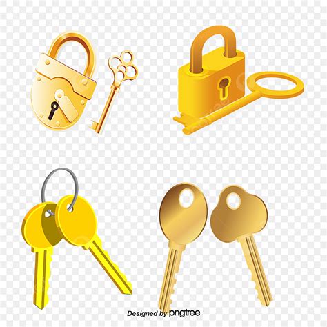 Lock And Key Png Image Vector Lock And Key Vector Golden Lock Key