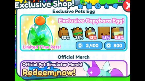 I Buy 3 Exclusive Capybara Eggs In Pet Simulator X D Youtube